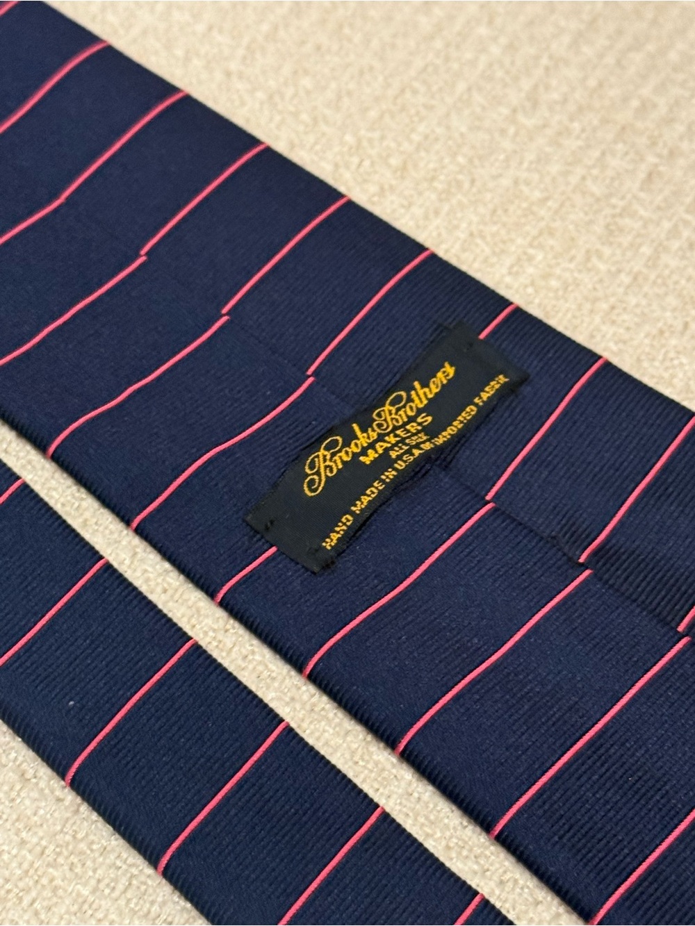 Brooks Brothers Navy with Pink Pinstripe Silk Tie